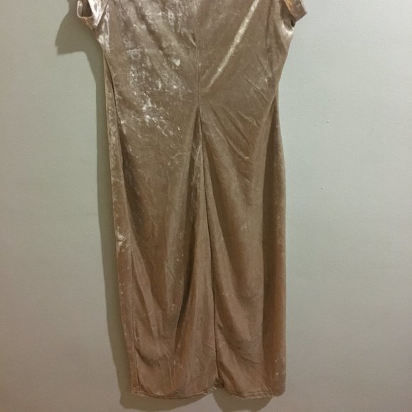 Cream Velvet Short Sleeve Dress - Item#26 - Picture 5 of 5